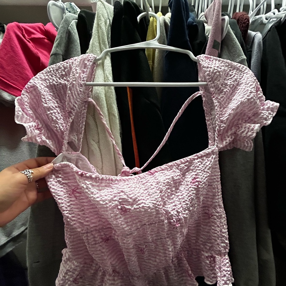 Pink Ruffled Coquette with Bows Women's Top